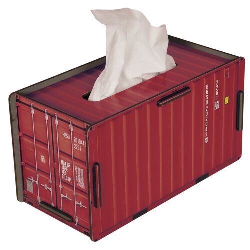 Taschentuch-Box in Containeroptik rot (Tissue-Box)