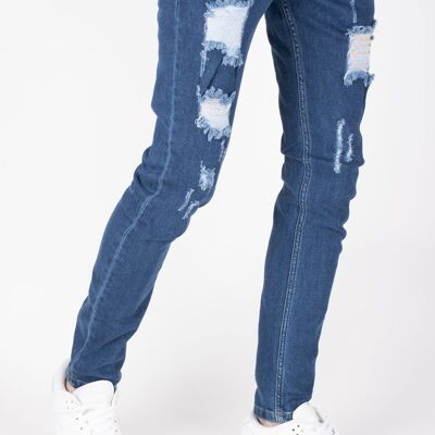 Blaue schmale Jeans P313