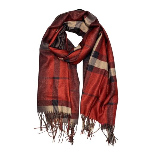 Jozemiek glitter scarf check - Rood