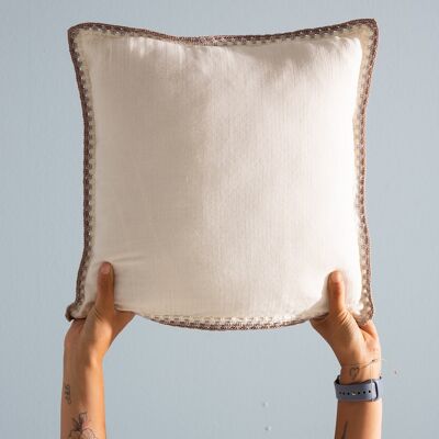 CROCHET GOTS certificate muslin cushion cover 40x40 cm