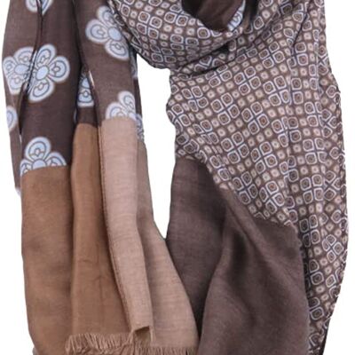 Scarf 85 x 190 cm Flowers - Taupe