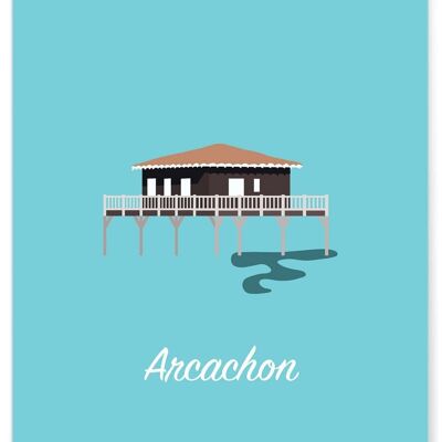 Cartel minimalista de la ciudad de Arcachon.