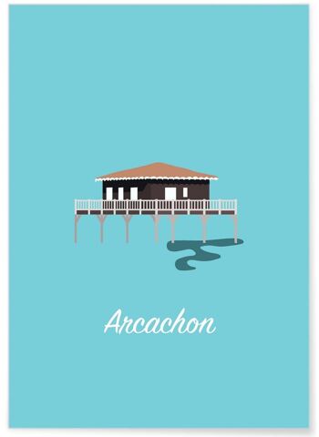 Affiche minimaliste de la ville d'Arcachon 1