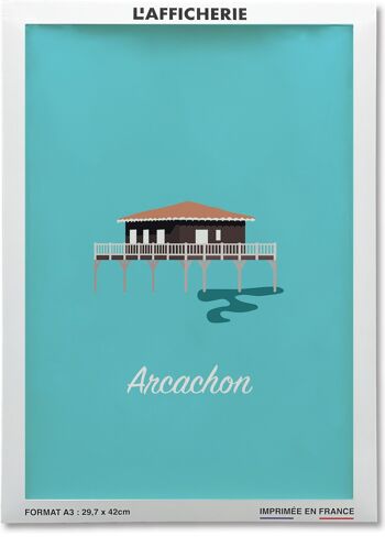 Affiche minimaliste de la ville d'Arcachon 2