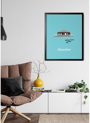 Affiche minimaliste de la ville d'Arcachon 4