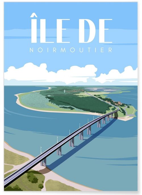 Affiche illustration de l'Île de Noirmoutier