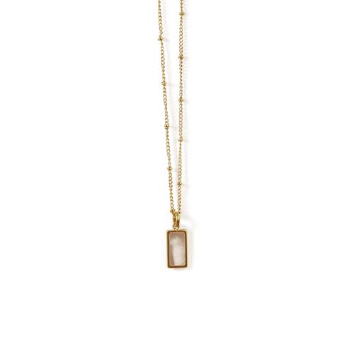 Gold natural stone necklace in Opal