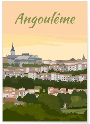 Affiche illustration de la ville d'Angoulême 1