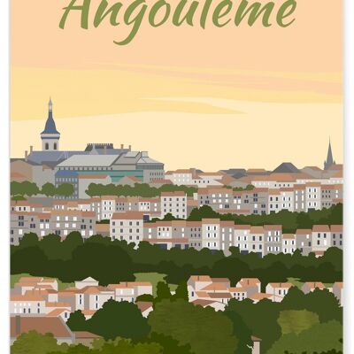 Affiche illustration de la ville d'Angoulême