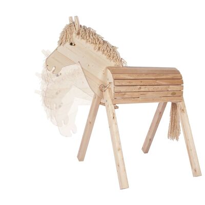 Cavallo da giardino "Tamme" - L'originale | cavallo in legno da esterno con testa mobile | giocattoli in legno Made in Germany