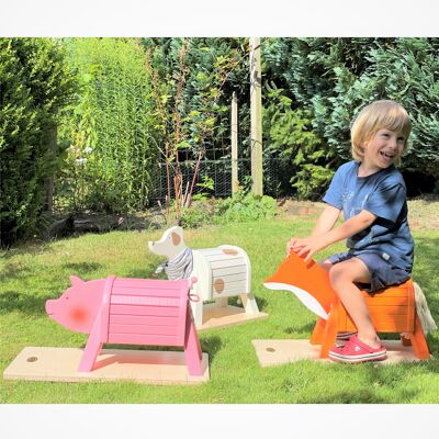 Kleine Reittiere - Holzspielzeug geeignet für Kinder ab 1 Jahr, fördert Motorik und Gleichgewicht | Made in Germany