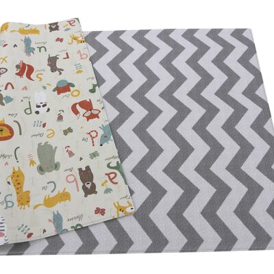 SPIELMATTE - BABYMATTE - DWINGULER SLIM - ZICKZAG GRAU - 1,8m x 1,4m x 8mm