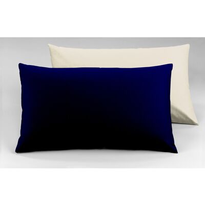 Par de fundas de almohada, doble cara, natural/azul noche (DIG780229)