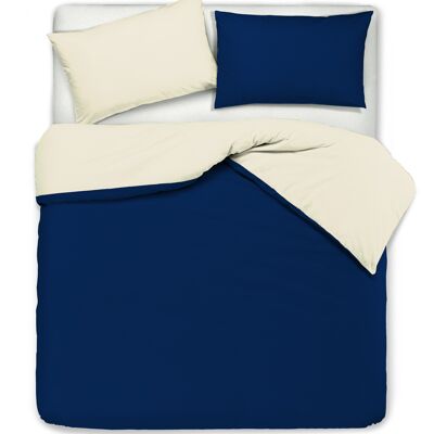 Duvet Cover Set, Double-sided, Natural / Night Blue (DIG780344)