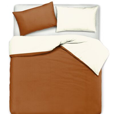 Duvet Cover Set, Double-sided, Natural / Terracotta (DIG169716)