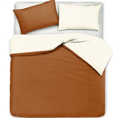 Duvet Cover Set, Double-sided, Natural / Terracotta (DIG169716)
