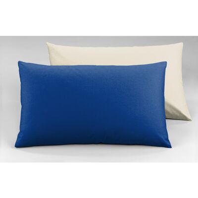 Par de fundas de almohada, doble cara, natural / azul (DIG780553)