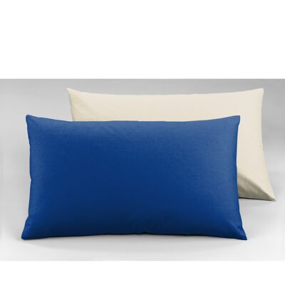 Par de fundas de almohada, doble cara, natural / azul (DIG780553)