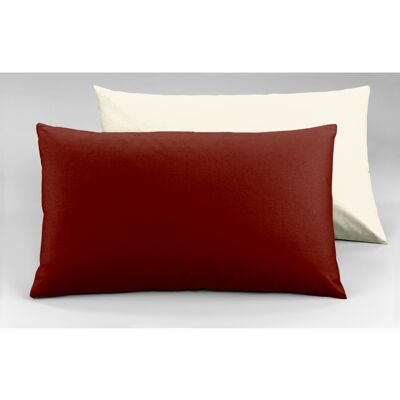 Pair of Pillowcases, Double-sided, Natural / Bordeaux (DIG780232)