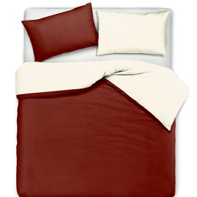 Duvet Cover Set, Double-sided, Natural / Bordeaux (DIG780346)