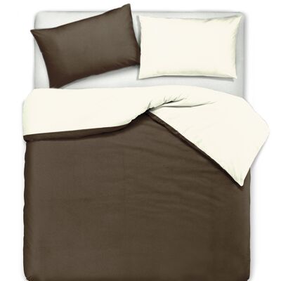 Duvet Cover Set, Double Sided, Natural / Cocoa (DIG780347)