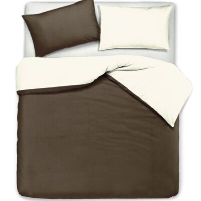 Duvet Cover Set, Double Sided, Natural / Cocoa (DIG780347)