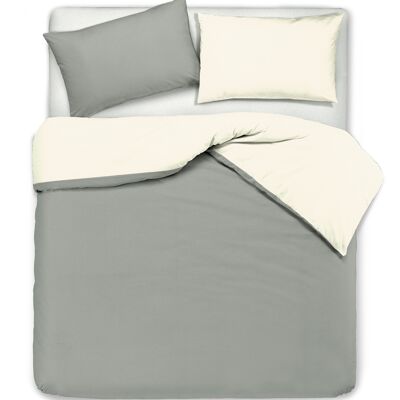 Duvet Cover Set, Double Sided, Natural / Smoke Gray (DIG780352)