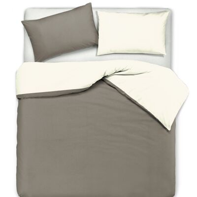 Duvet Cover Set, Double-sided, Natural / Taupe (DIG780358)