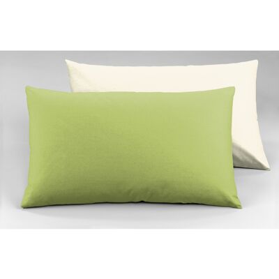 Pair of Pillowcases, Double Sided, Natural / Apple Green (DIG780259)
