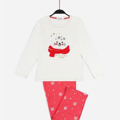 ADMAS My Little Seal Friend Langarm-Pyjama für Mädchen - ECRUDO