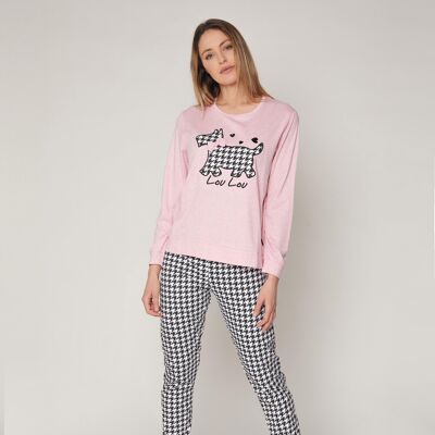 ADMAS Long Sleeve Sweet Lou Lou Pajamas for Women - PINK