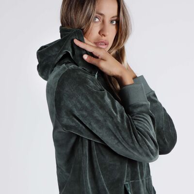 ADMAS HOME Sport Home Long Sleeve Hooded Pajamas for Women - OLIVE