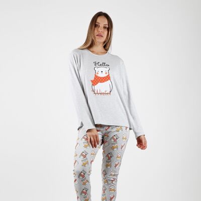 ADMAS Hello Winter Langarm-Pyjama für Damen