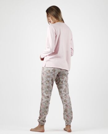 ADMAS GARDEN Pyjama Manches Longues Made With Love pour Femme - ROSE 3