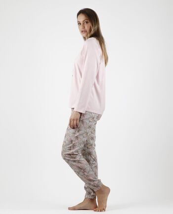 ADMAS GARDEN Pyjama Manches Longues Made With Love pour Femme - ROSE 4
