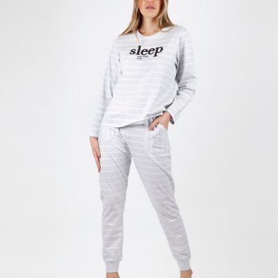 ADMAS Pyjama à manches longues Let's Sleep pour femme