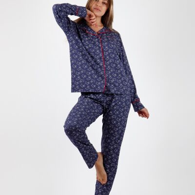 ADMAS Lou Lou Pyjama ouvert à manches longues pour femme