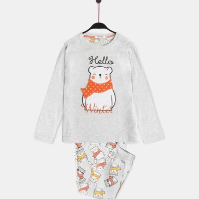 ADMAS Hello Winter Pyjama à manches longues pour fille