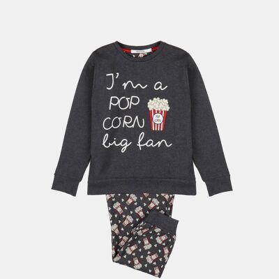 DIVER Mädchen-Pyjama „Pop Corn“ mit langen Ärmeln