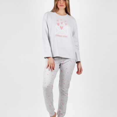 STAY AT HOME Sending Love Long Sleeve Pajamas for Women