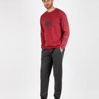 STAY AT HOME Silence Long Sleeve Pajamas for Men