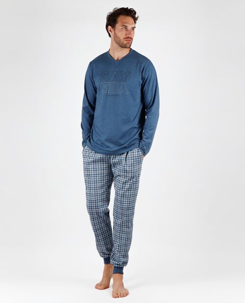 STAY AT HOME Pijama Manga Larga Say Yes para Hombre