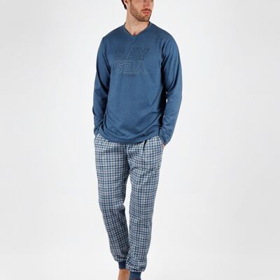 STAY AT HOME Say Yes Long Sleeve Pajamas for Men