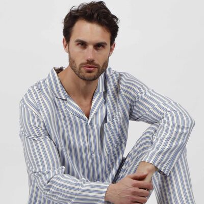 ADMAS CLASSIC Long Sleeve Open Pajamas Fashion Stripes...