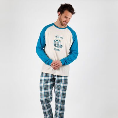 ADMAS Herren-Pyjama mit langen Ärmeln und Stiefeln