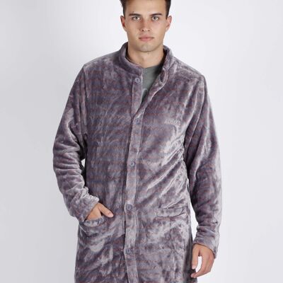 ADMAS Long Sleeve Warm Net Robe for Men - GRAY