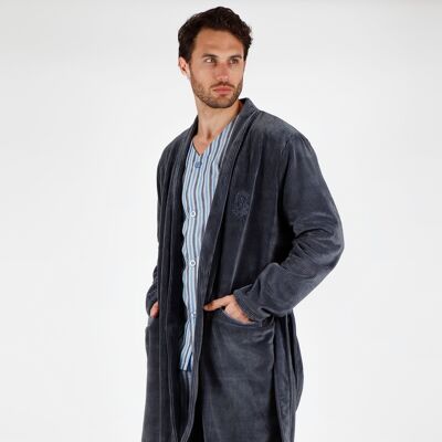 ADMAS CLASSIC Every Stripe Long Sleeve Robe for Men