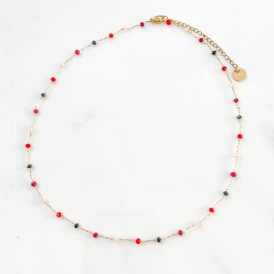 Necklace Poppy Pearls red