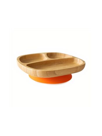 Assiette ventouse classique en bambou pour tout-petits 2