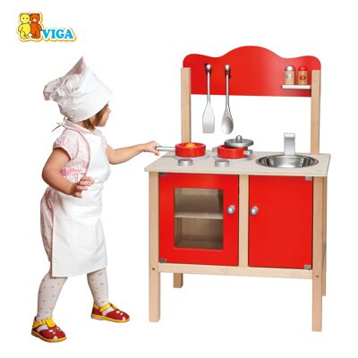 Viga - Red Kitchen with Accessories